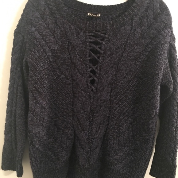 Express navy & black sweater - Picture 2 of 3